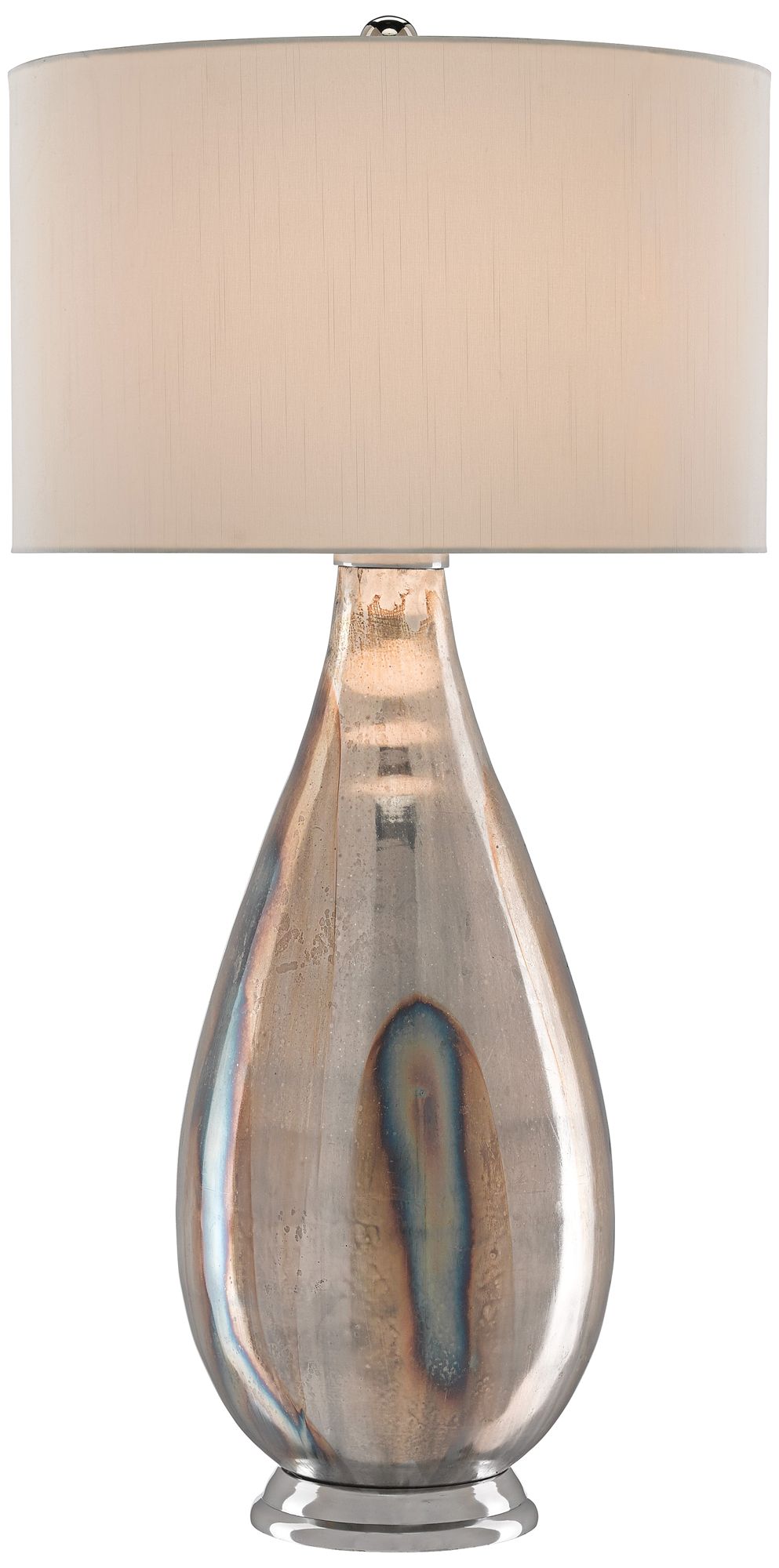 Currey and Company Gourde Silver Mercury Glass Table Lamp