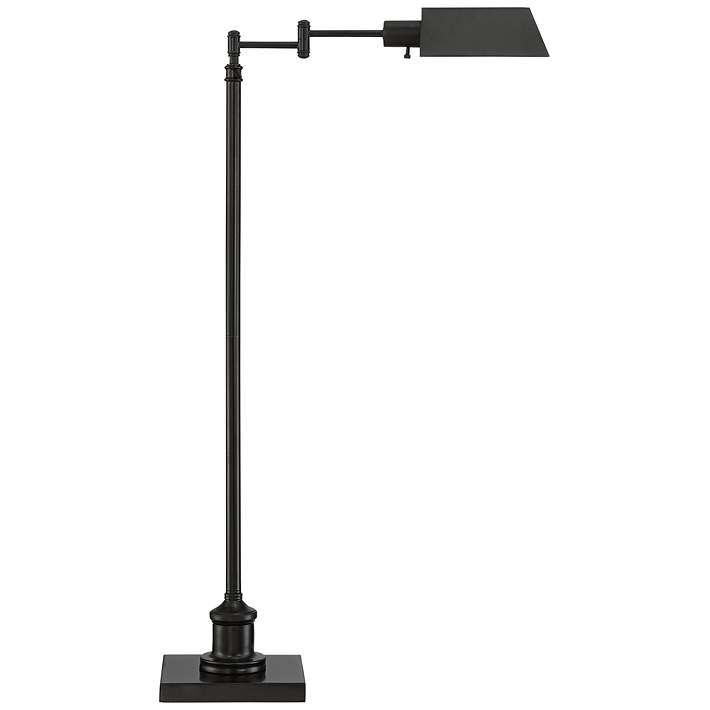 Jenson Dark Bronze Adjustable Swing Arm Pharmacy Floor Lamp with USB Dimmer  - #181E1 | Lamps Plus