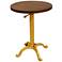 Chloe 18" Wide Elm Wood and Gold Adjustable Accent Table