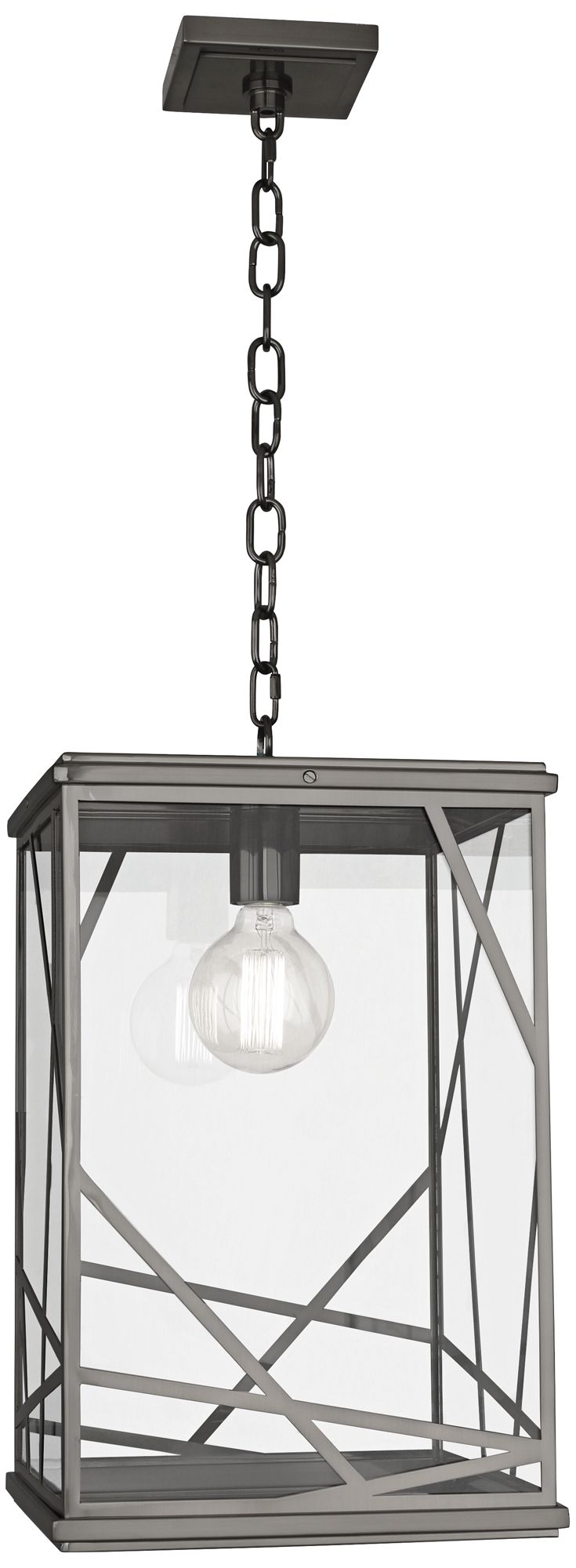 Michael Berman Bond 19 3/4" High Nickel Outdoor Hanging Light