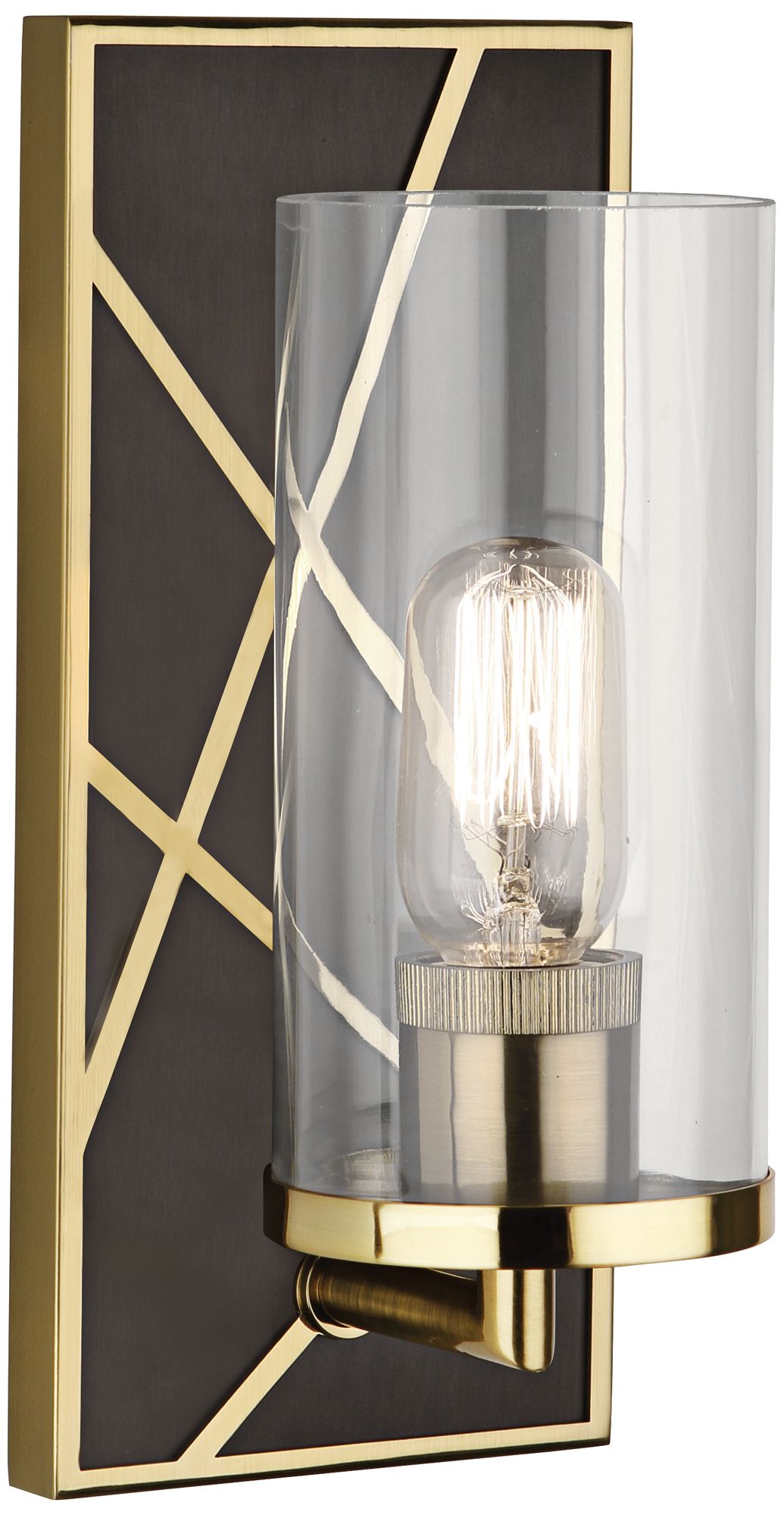 Michael Berman Bond 12" High Bronze and White Glass Wall Sconce
