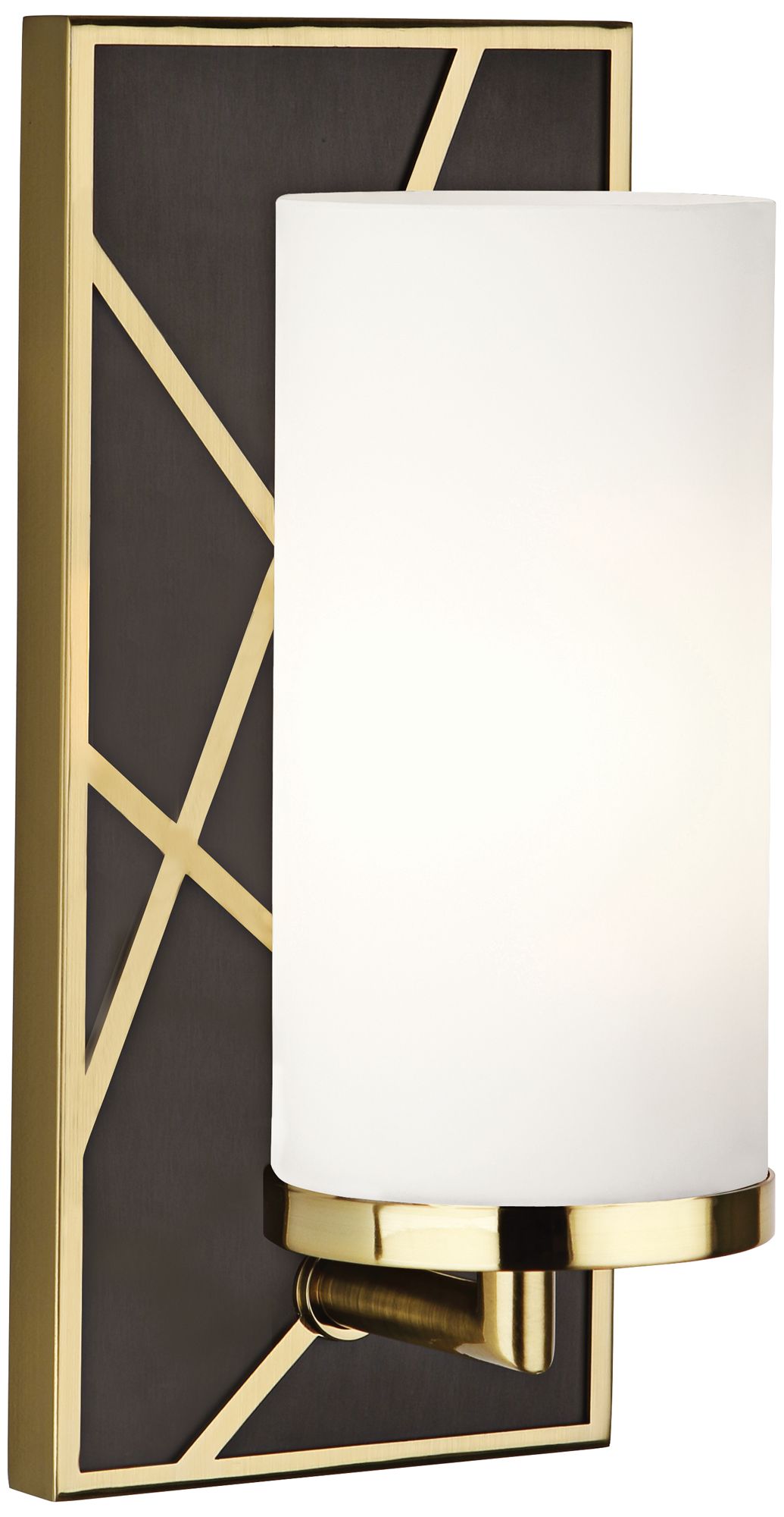 Michael Berman Bond 12" High Bronze and White Glass Wall Sconce