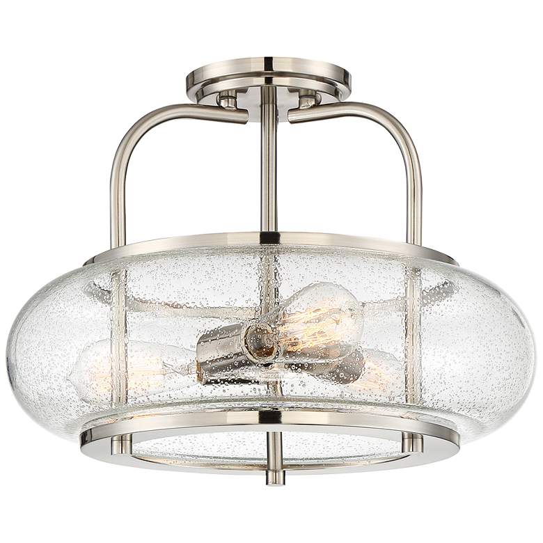 Quoizel Trilogy 16&quot; Wide Brushed Nickel Ceiling Light