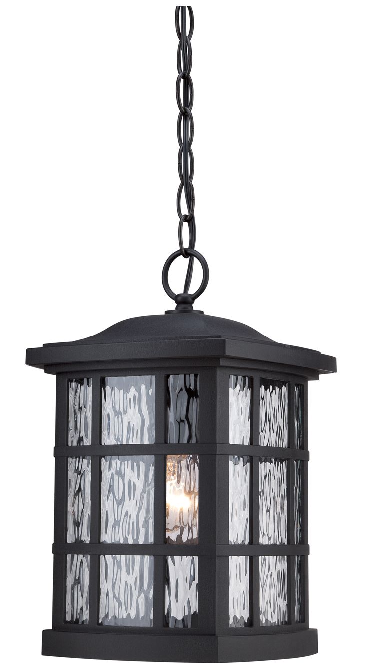 Quoizel Stonington 15" High Matte Black Outdoor Hanging Light