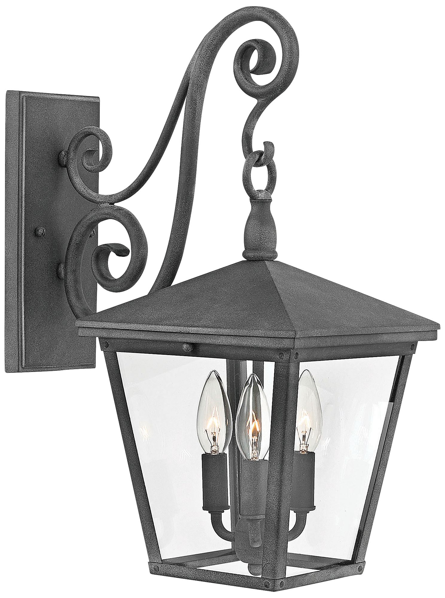 Trellis 19 3/4" High Aged Zinc 3-Light Outdoor Wall Light