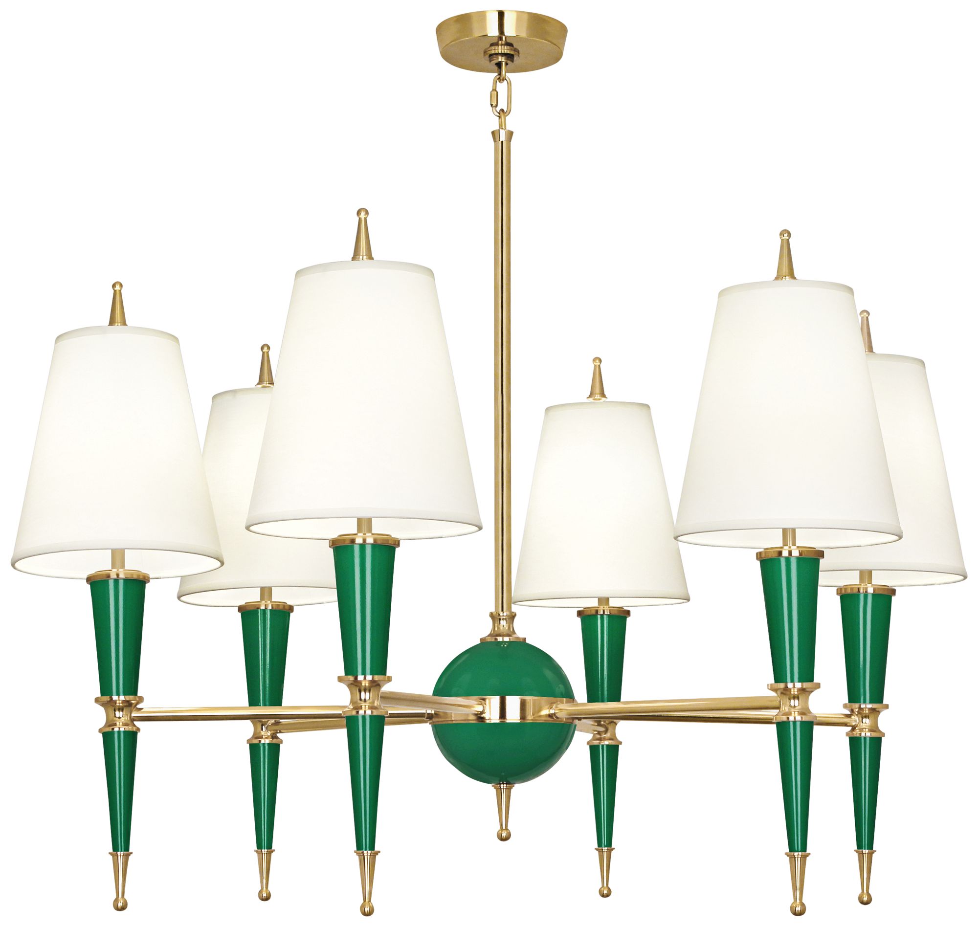 Versailles 36 3/4"W Fondine Shade Emerald Lacquer Chandelier