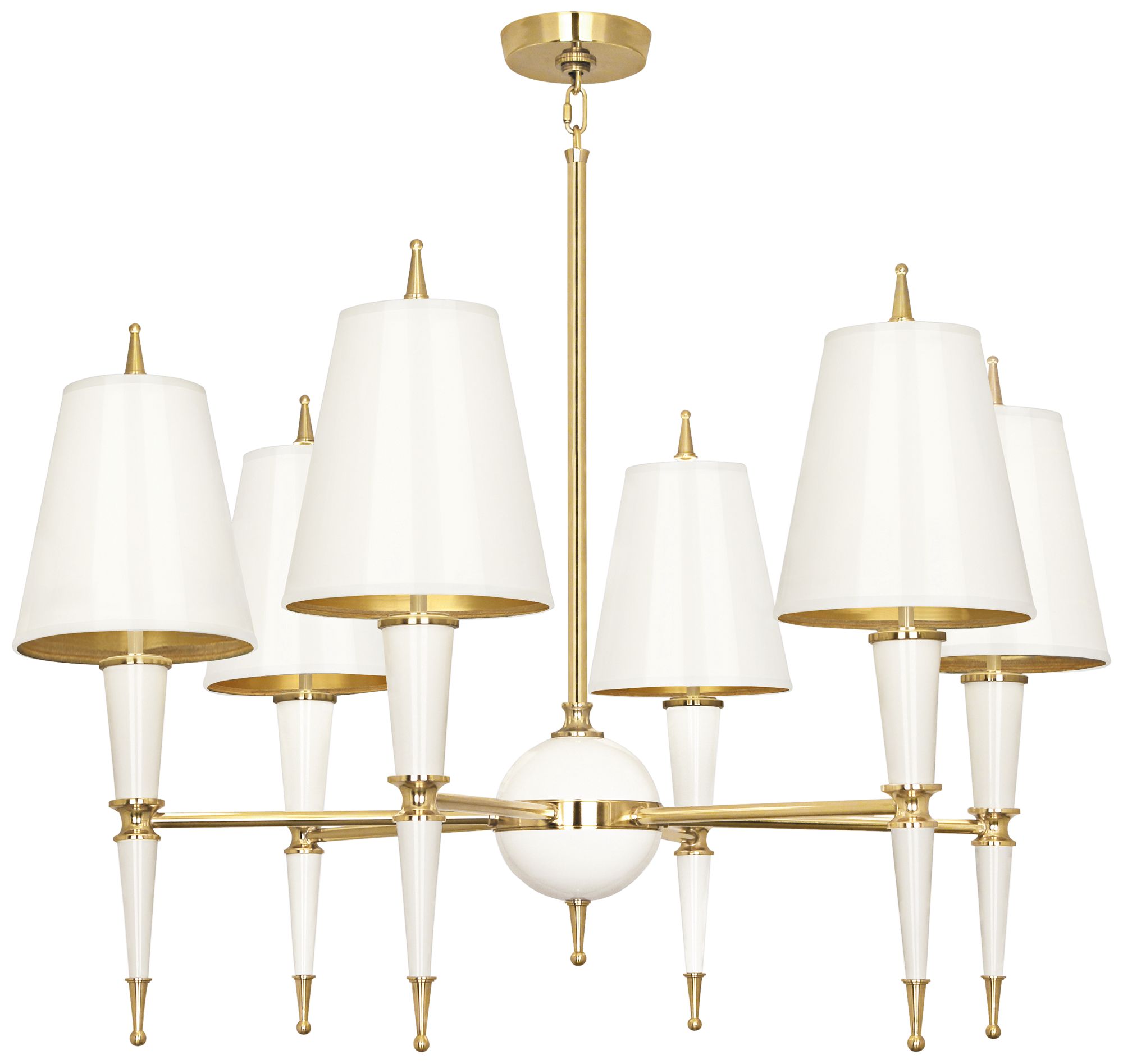 Versailles 36 3/4"W Lily Lacquer and Shade Chandelier