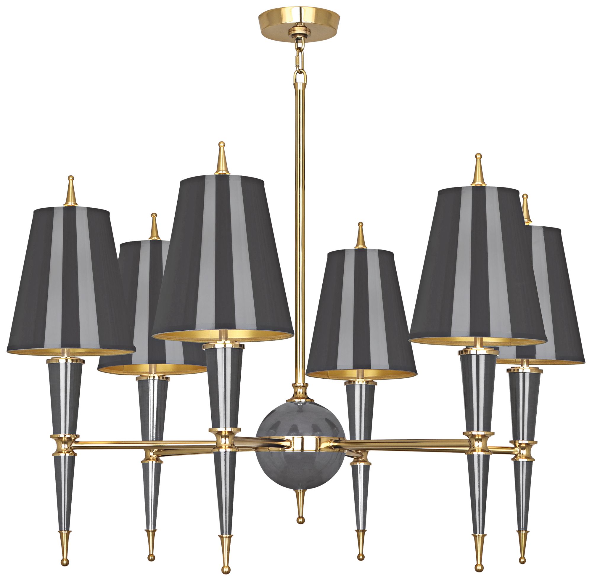 Versailles 36 3/4"W Ash Lacquer and Shade Chandelier