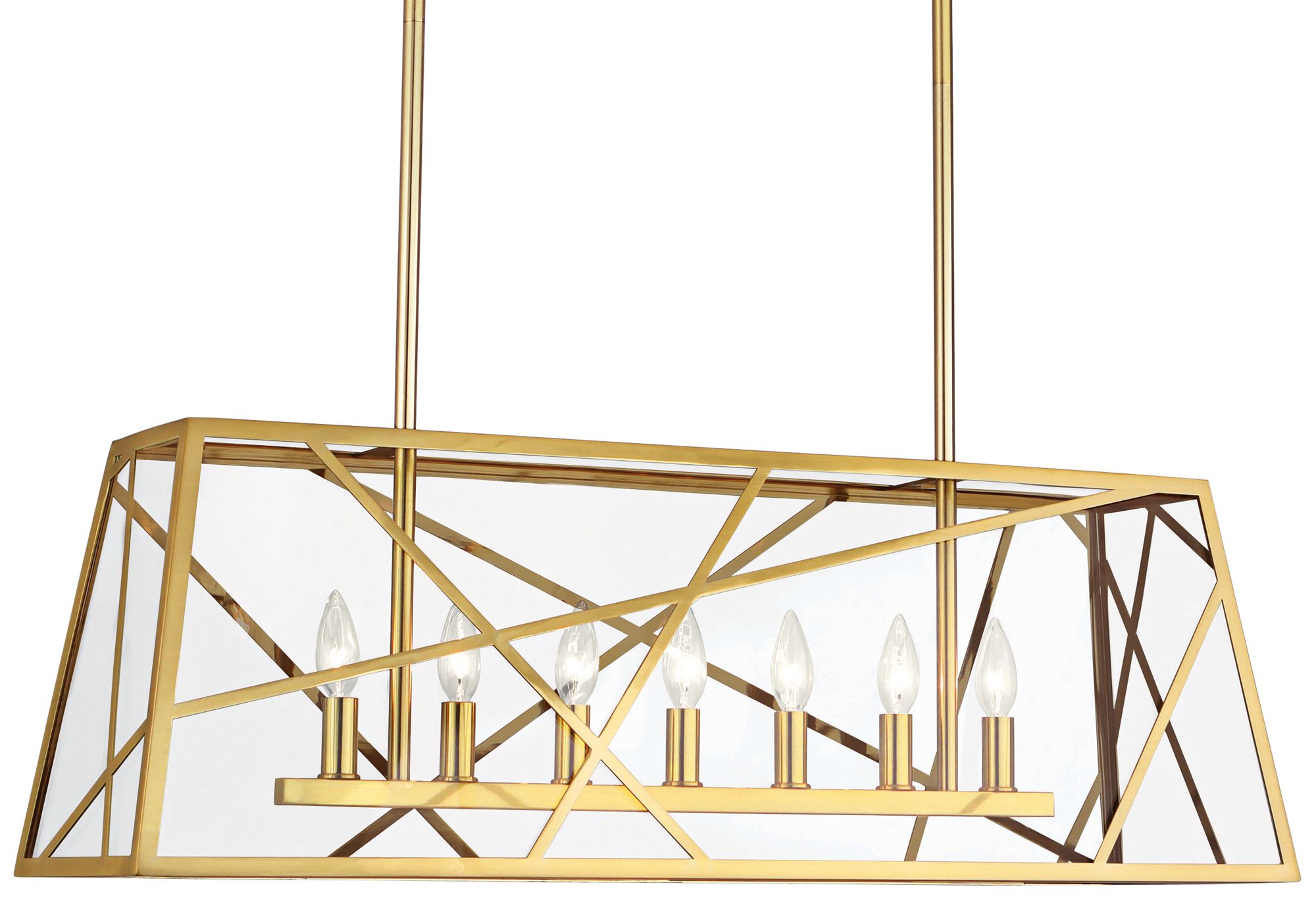 Bond 36" Wide Modern Brass Kitchen Island Light Chandelier