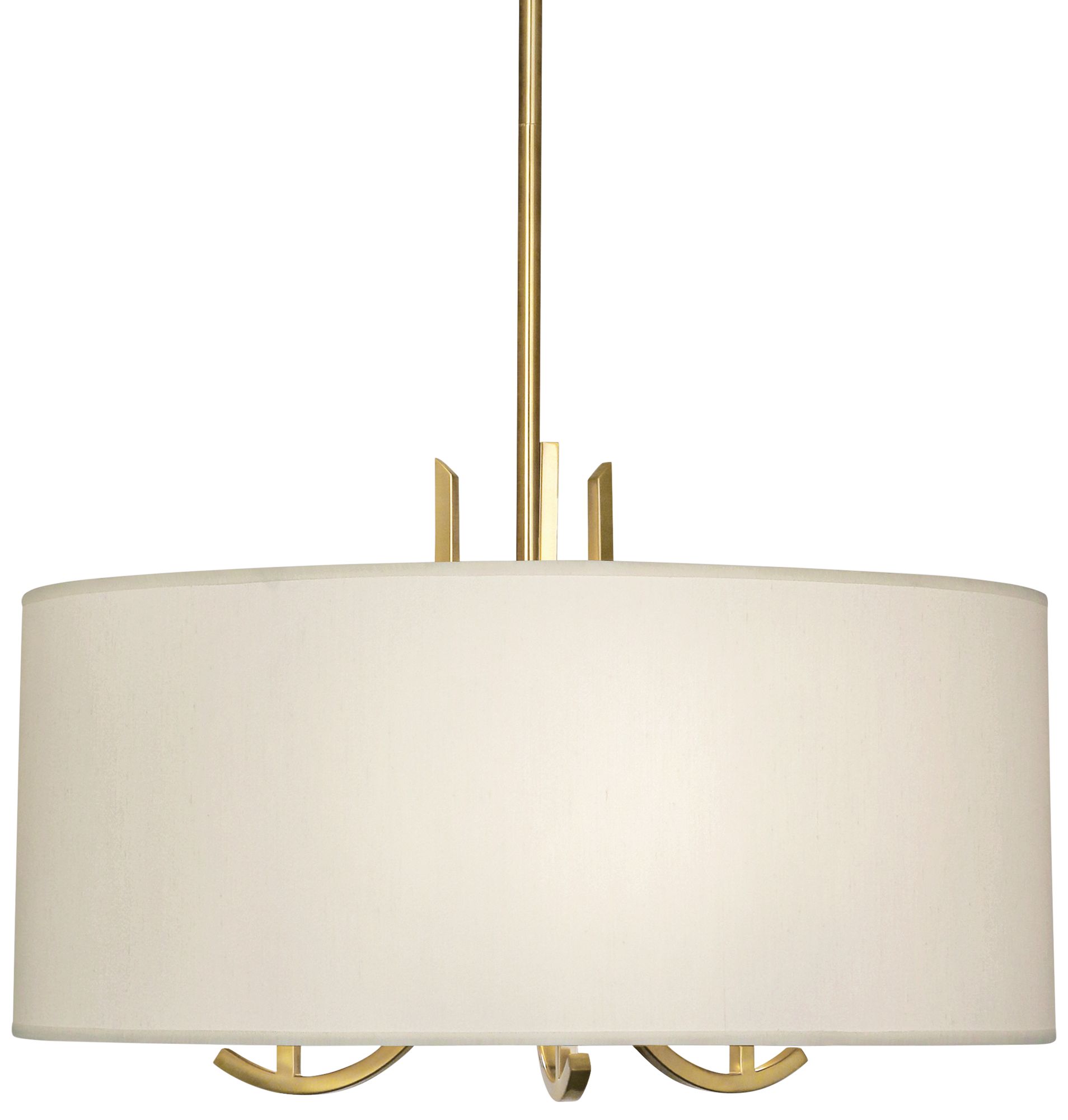 Francesco 25"W Antique Brass and Taupe Shade Pendant Light