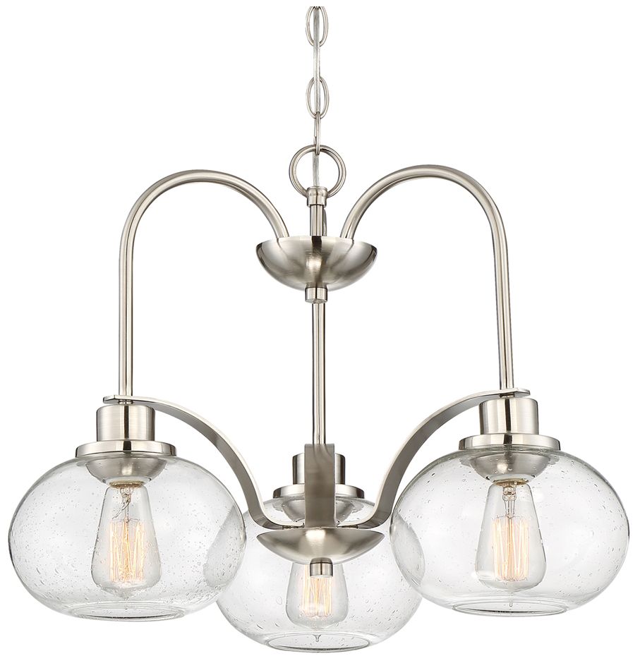 Quoizel Trilogy 22" Wide Brushed Nickel 3-Light Chandelier