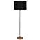 Robert Abbey Fineas Aged Brass Floor Lamp with Black Shade