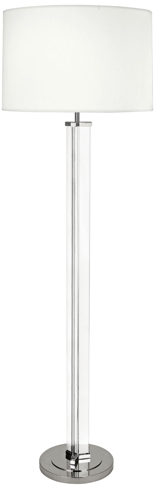 Robert Abbey Fineas Nickel Floor Lamp with Ascot White Shade