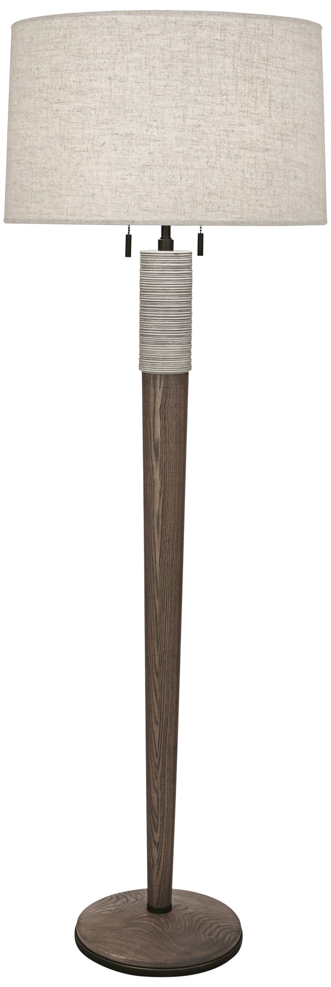 Berkley Walnut Wood Floor Lamp with Linen Shade