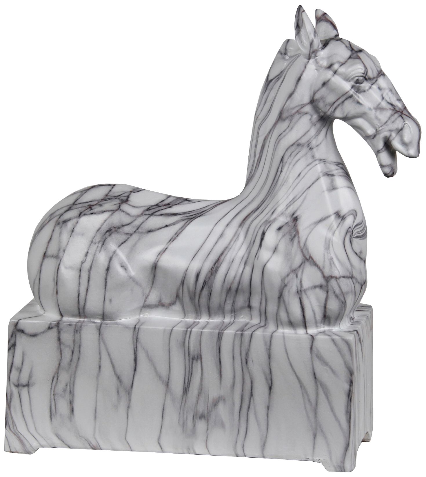Chantilly 15 1/2" High Gray and White Ceramic Horse Statue