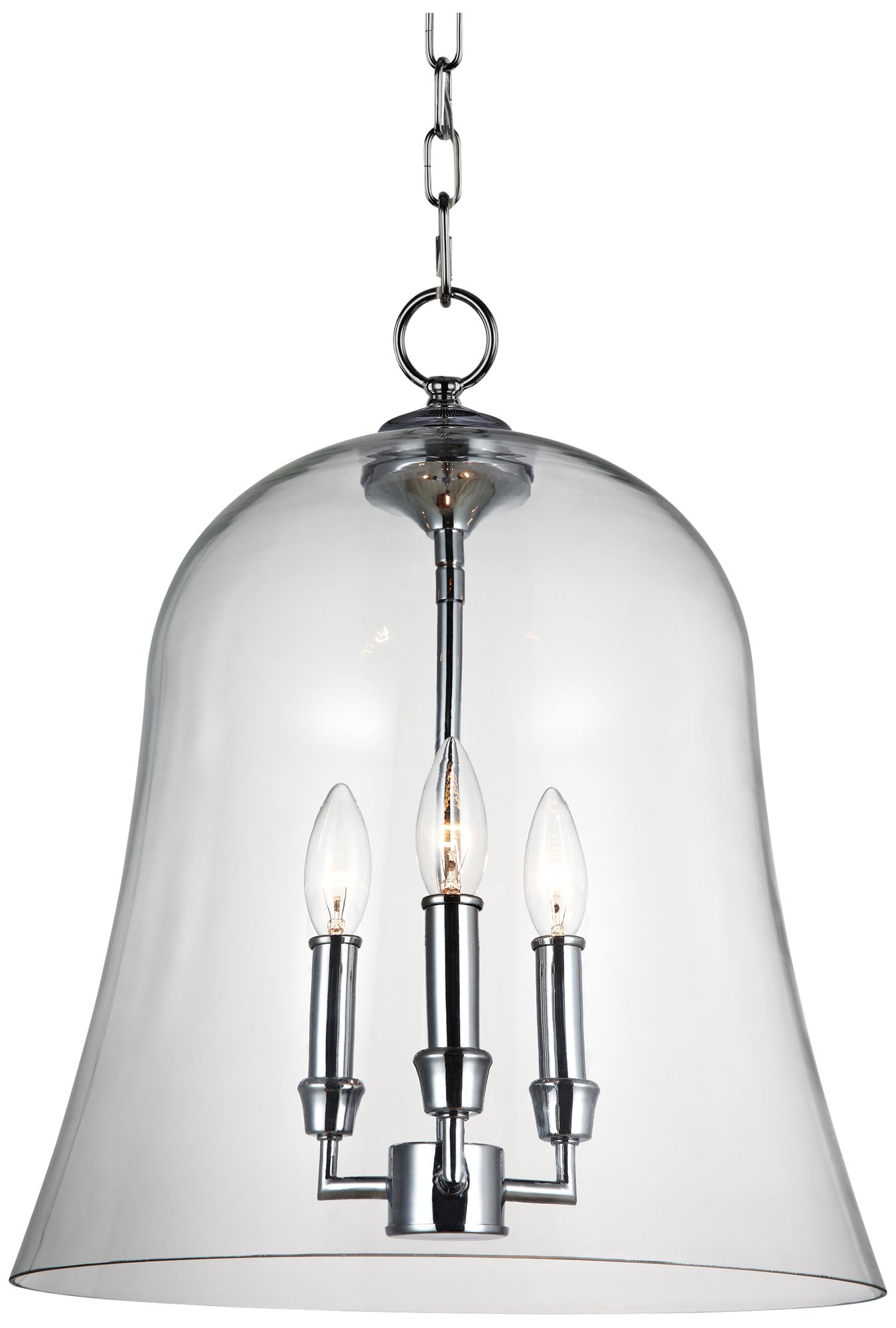 Feiss Lawler 14 3/4" Wide Clear Glass Bell 3-Light Pendant