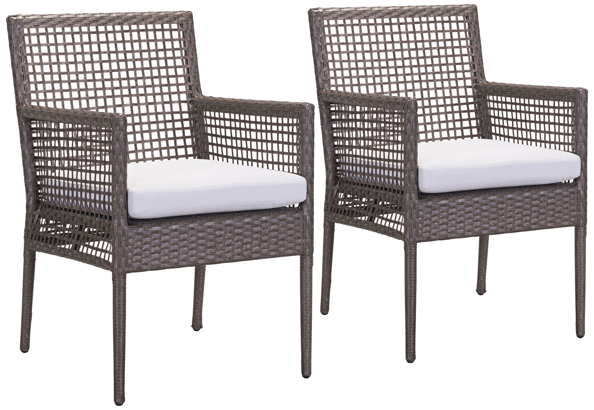 Zuo Coronado Brown and Gray Outdoor Dining Chair Set of 2