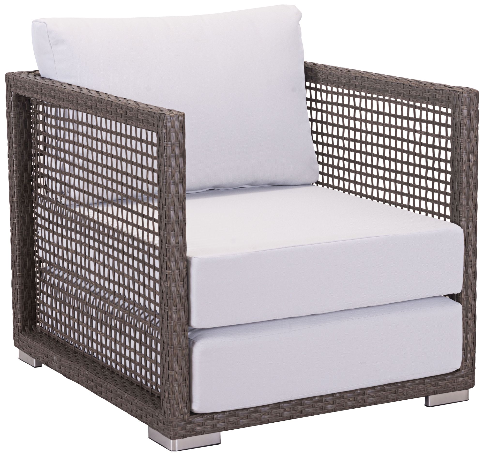 Zuo Coronado Brown and Light Gray Outdoor Armchair