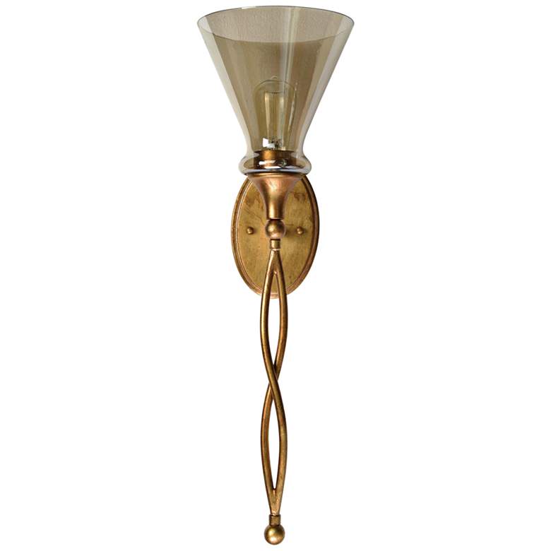 Uttermost Glam 26 1/2&quot; High Antiqued Gold Leaf Wall Sconce