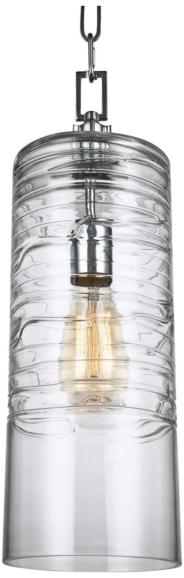 Feiss Elmore 6" Wide Chrome Cylinder Mini Pendant