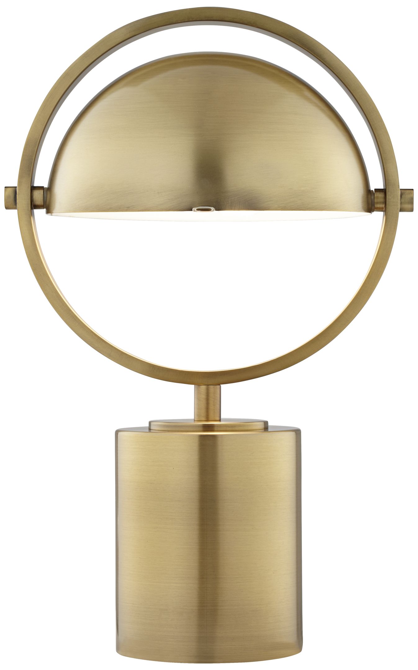 Drome Brushed Brass SpaceAge Industrial Accent Table Lamp 18Y08