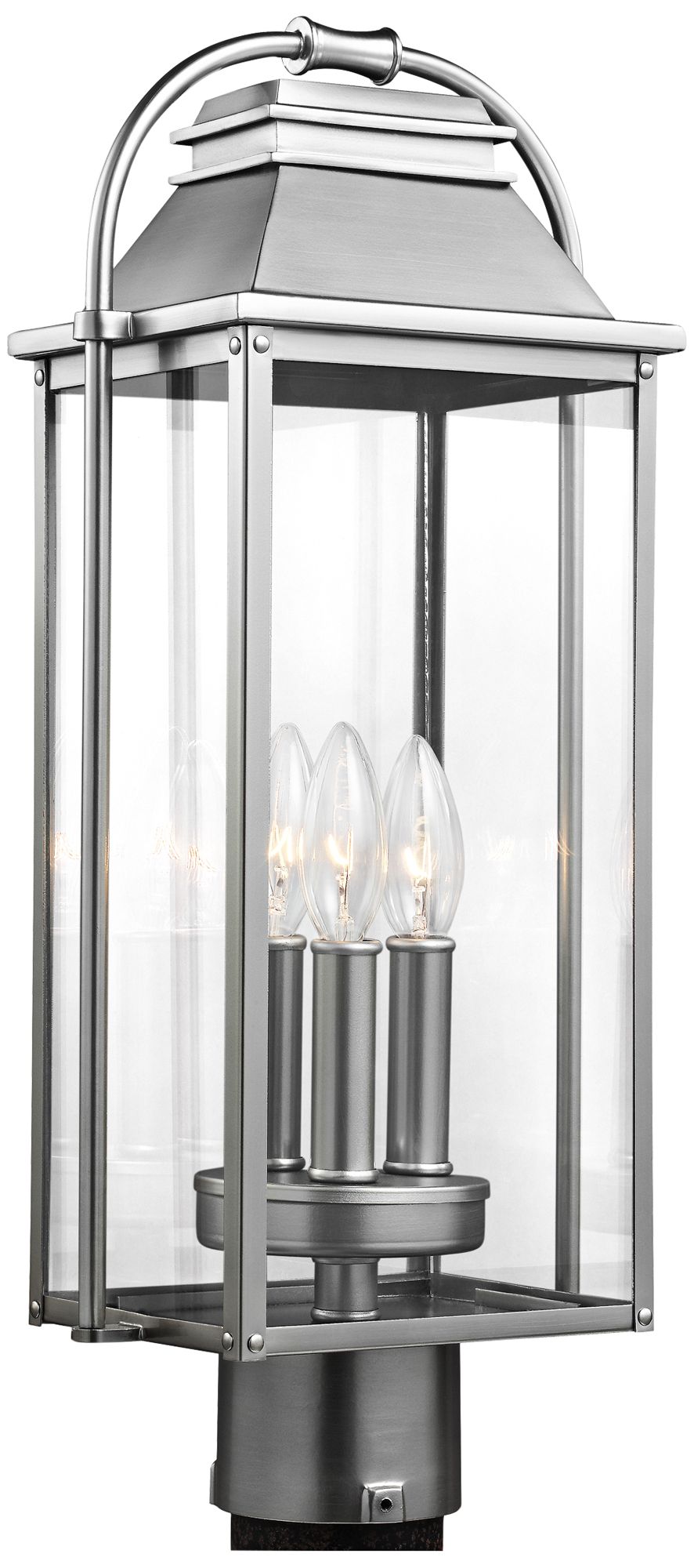 Wellsworth 20 3/4" High Brushed Steel 3-Light Outdoor Post Light