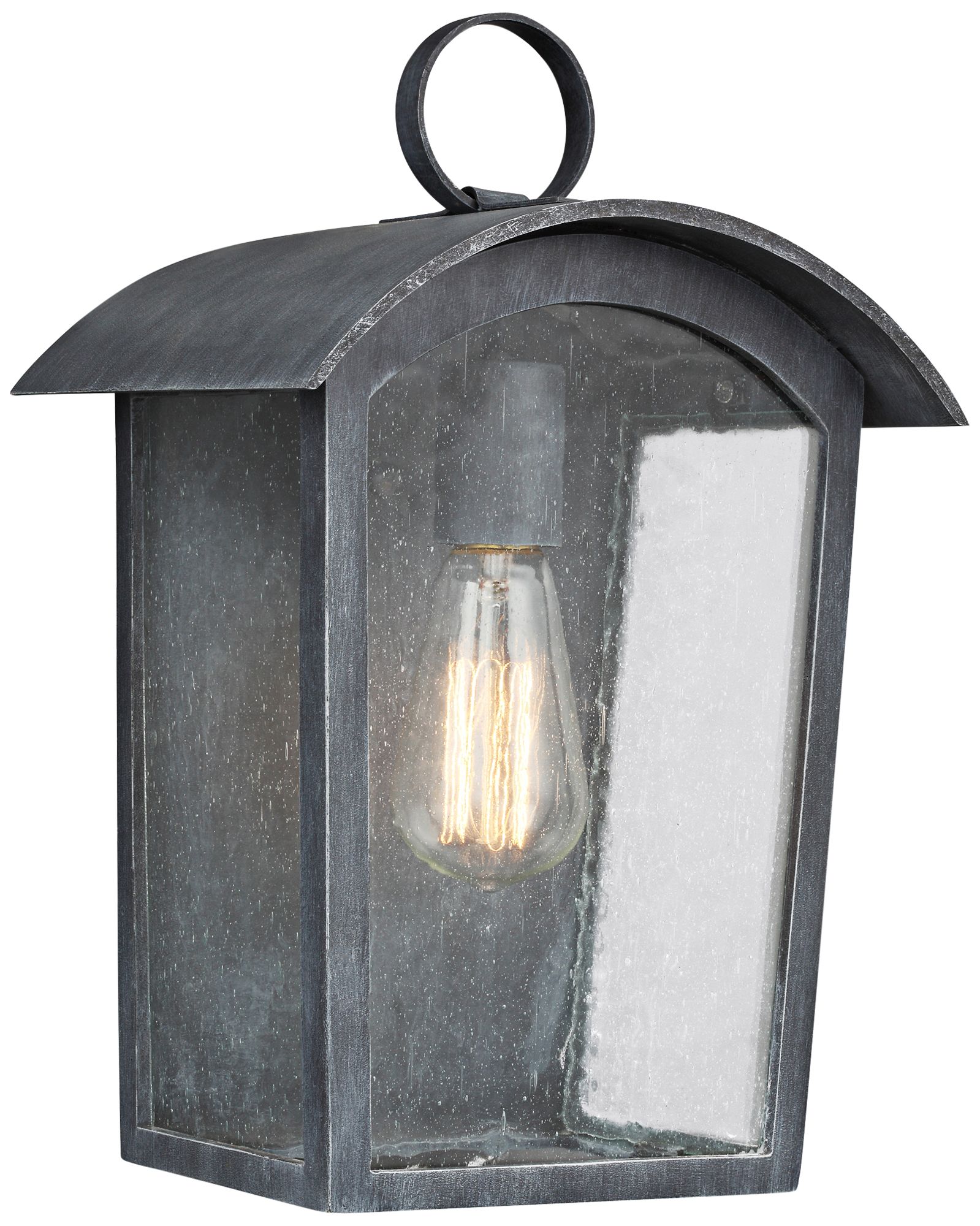 Feiss Hodges 13 3/4" High Ash Black Outdoor Wall Light