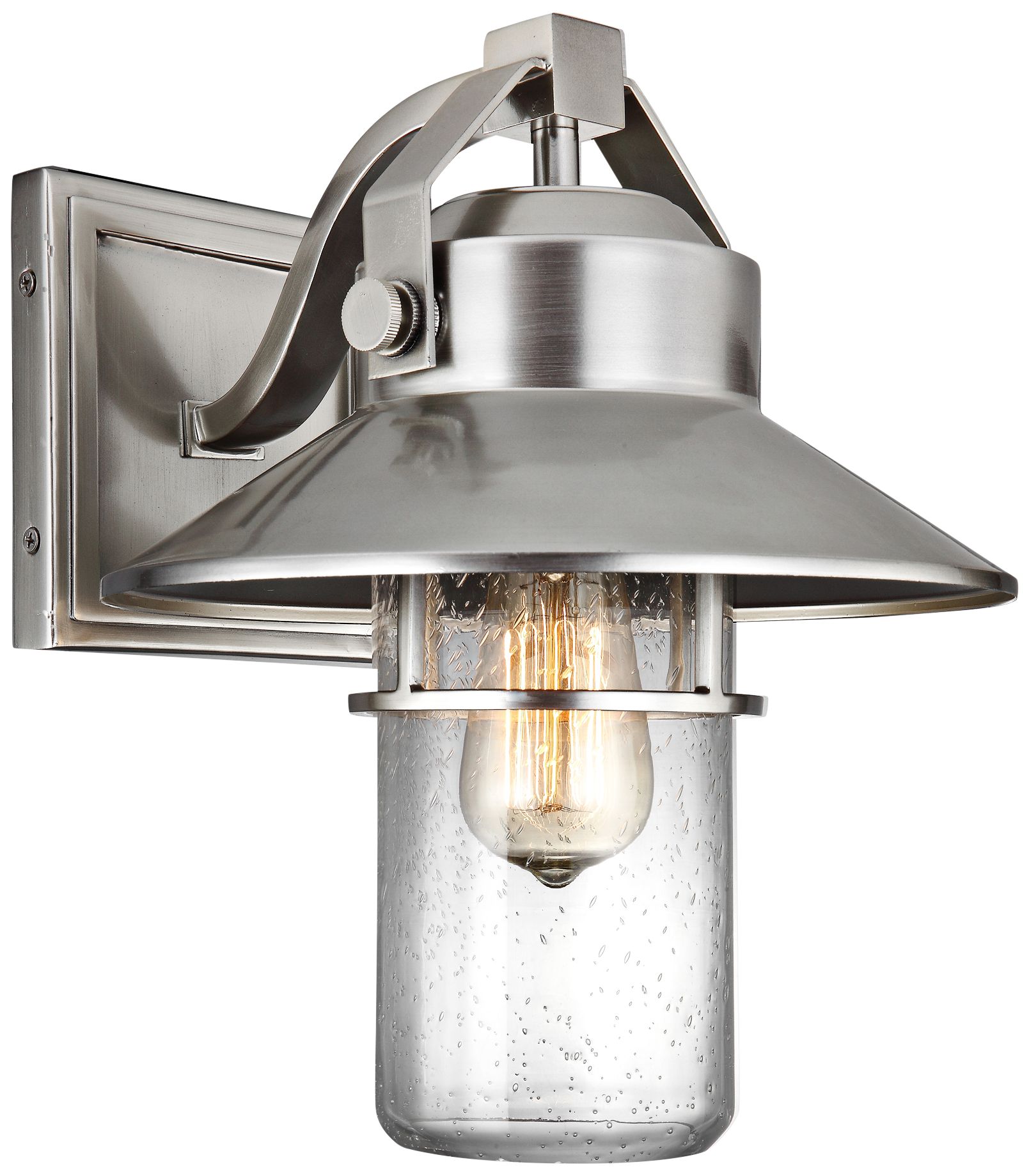 Feiss Boynton 13" High Brushed Steel Outdoor Wall Light