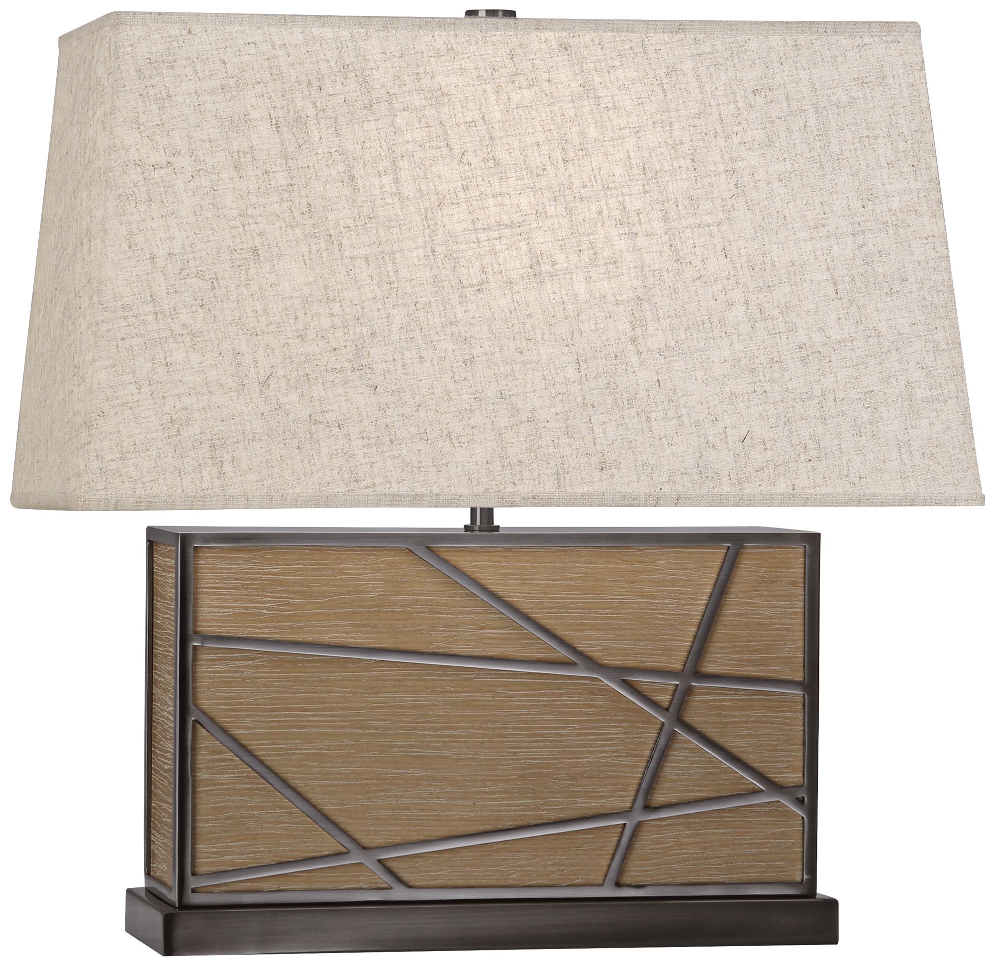 Robert Abbey Michael Berman Bond Wide Oak and Heather Table Lamp