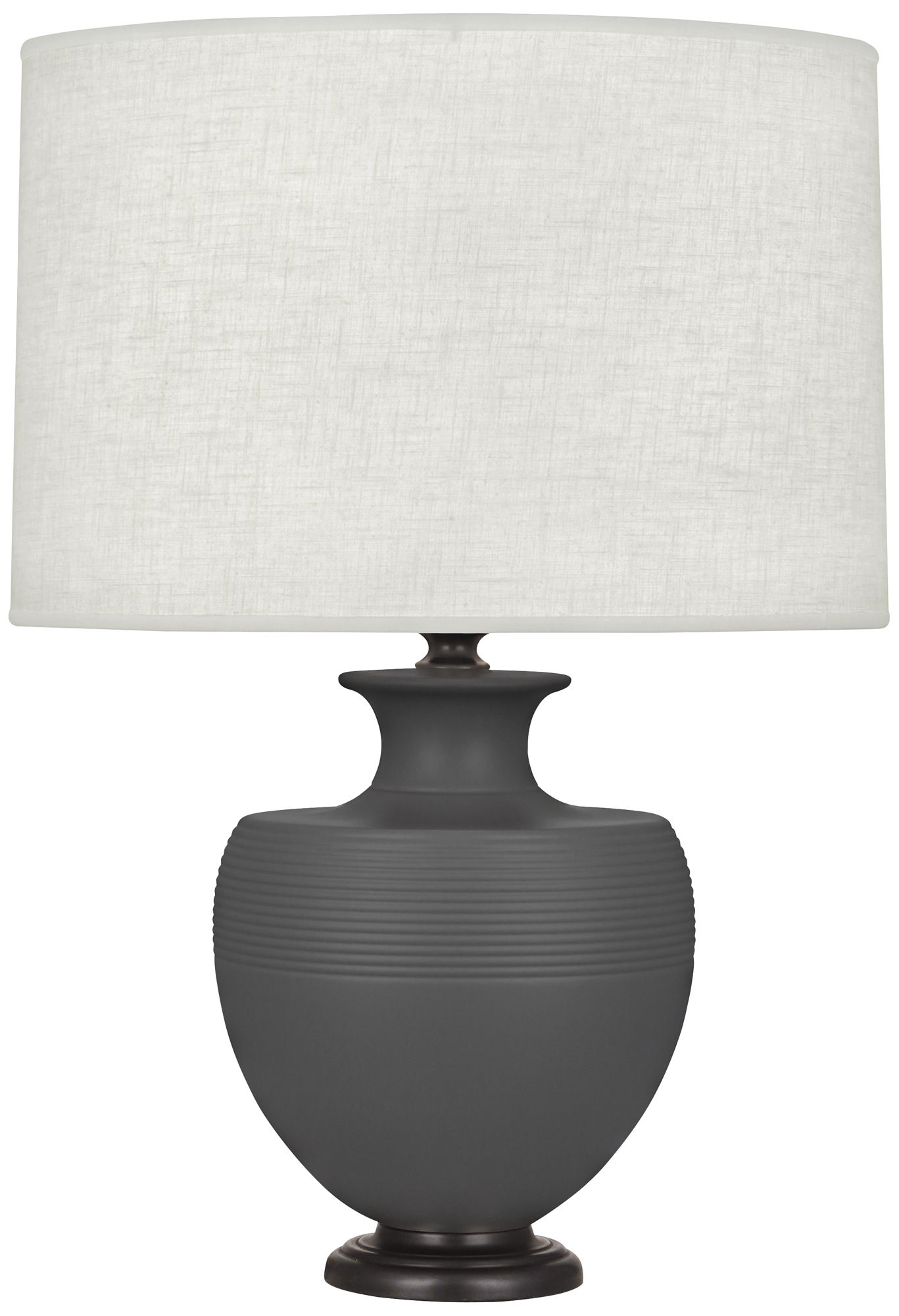 Michael Berman Atlas Bronze and Ash Ceramic Table Lamp