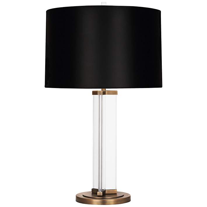 Fineas Aged Brass Glass Table Lamp With, Brass Table Lamps With Black Shades