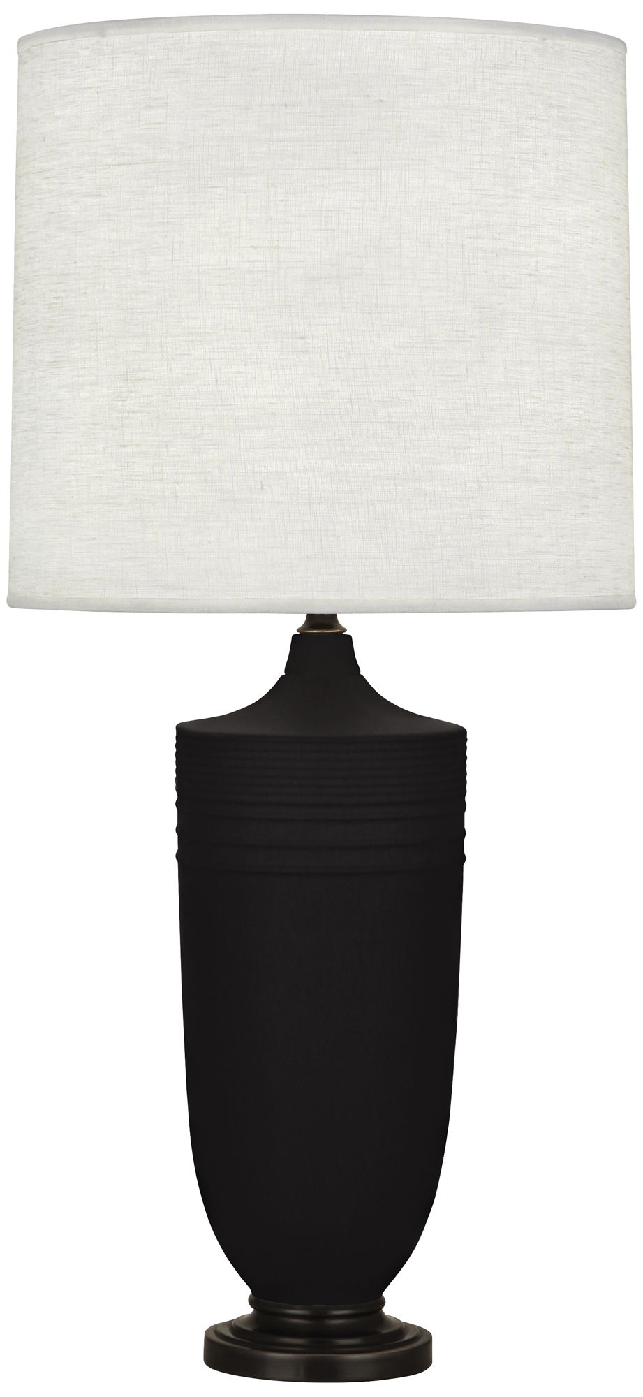 Michael Berman Hadrian Bronze and Coal Ceramic Table Lamp