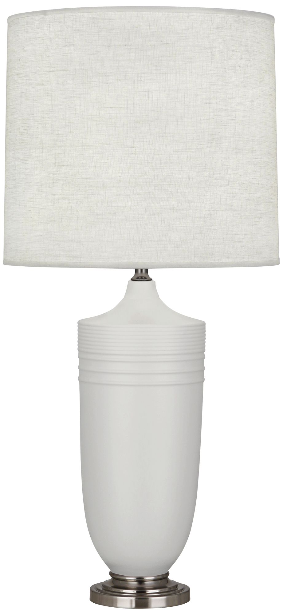 Michael Berman Hadrian Nickel and Gray Ceramic Table Lamp