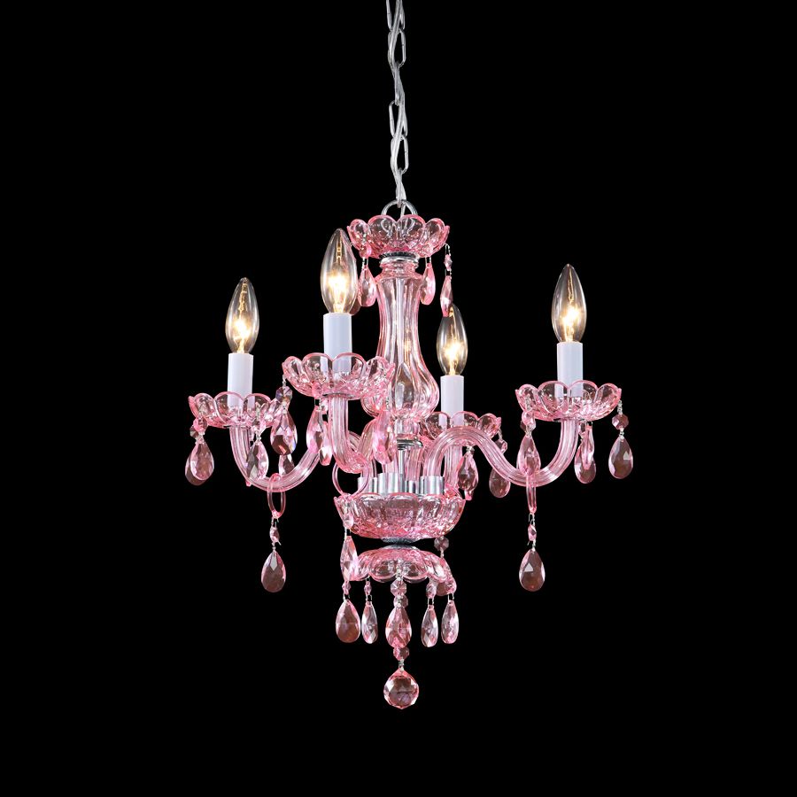 pink crystal chandelier