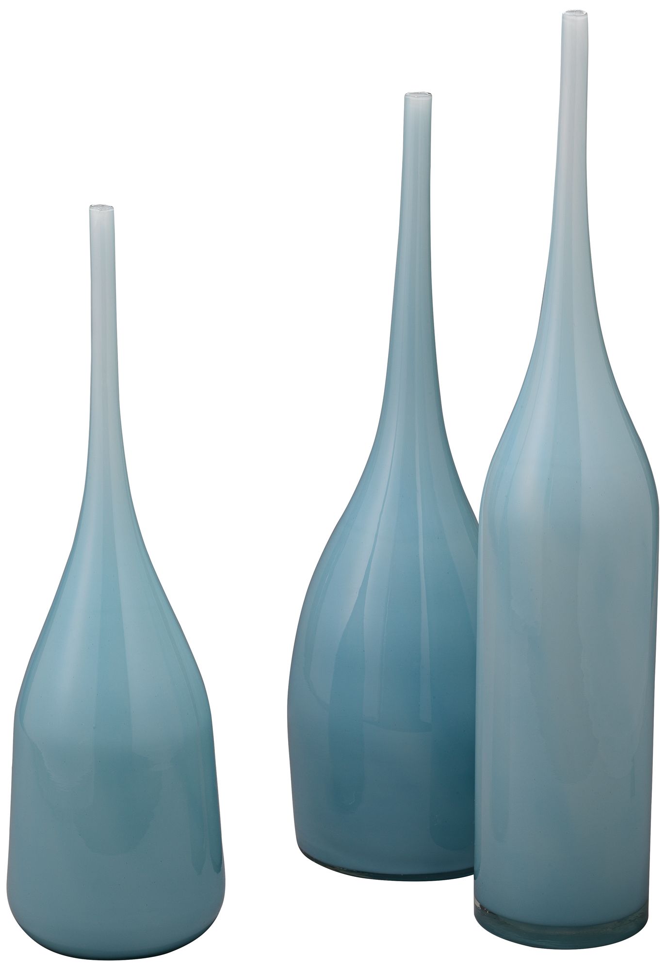 Jamie Young Pixie Periwinkle Blue Glass 3-Piece Vase Set