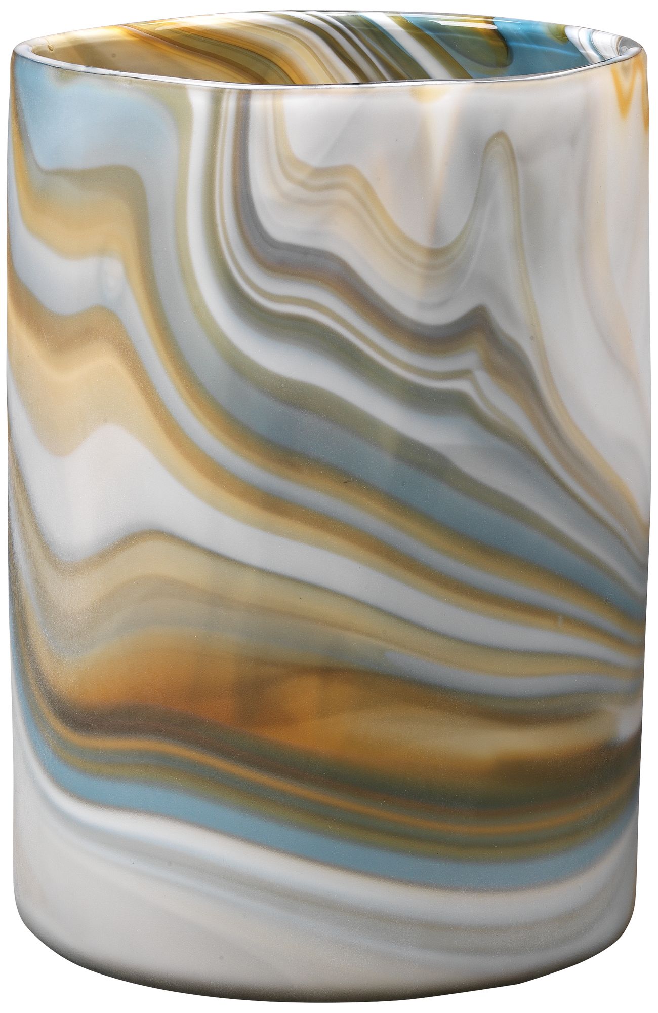 Jamie Young Terrene Gray Swirl 11" High Glass Vase
