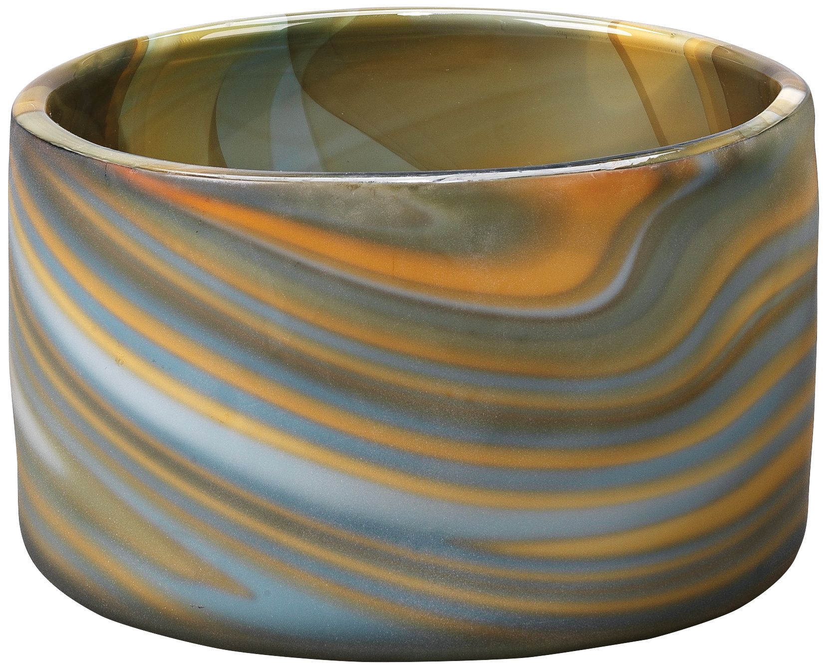 Jamie Young Terrene Gray Swirl 7" Wide Glass Vase