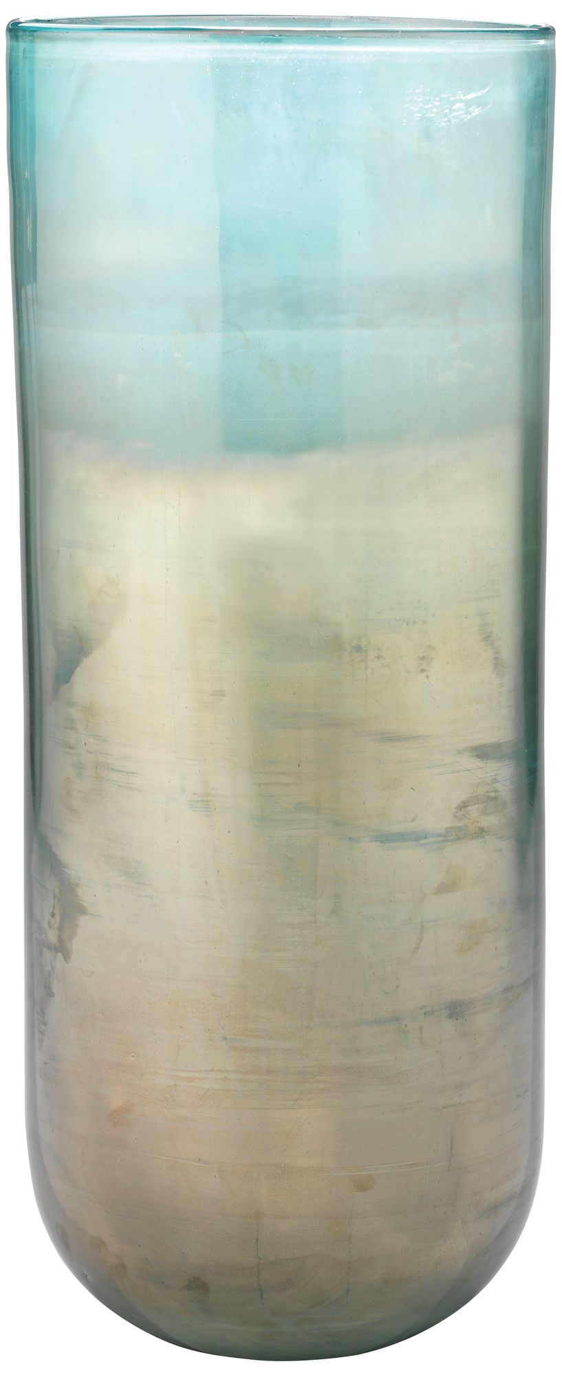 Jamie Young Vapor Metallic Aqua 20" High Glass Vase