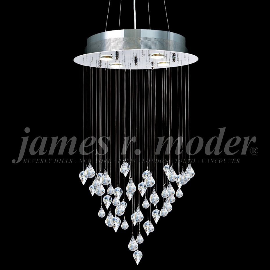 James Moder Medallion 19" Wide Silver 4-Light Chandelier