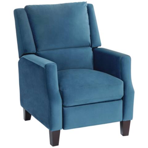 Irina Blue Velvet Recliner Chair - #19H97 | Lamps Plus