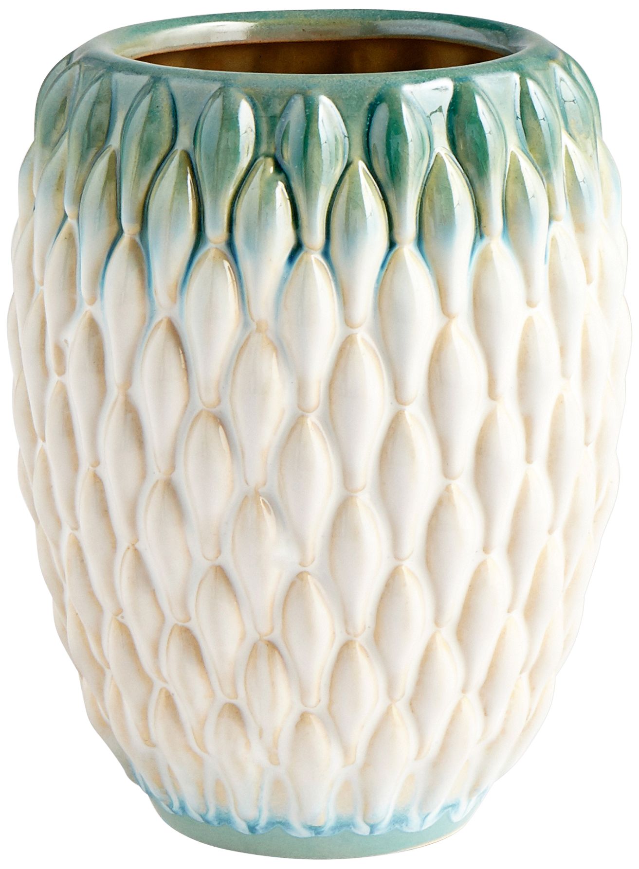 Cyan Design Verdant Sea 8" High Green and White Ceramic Vase
