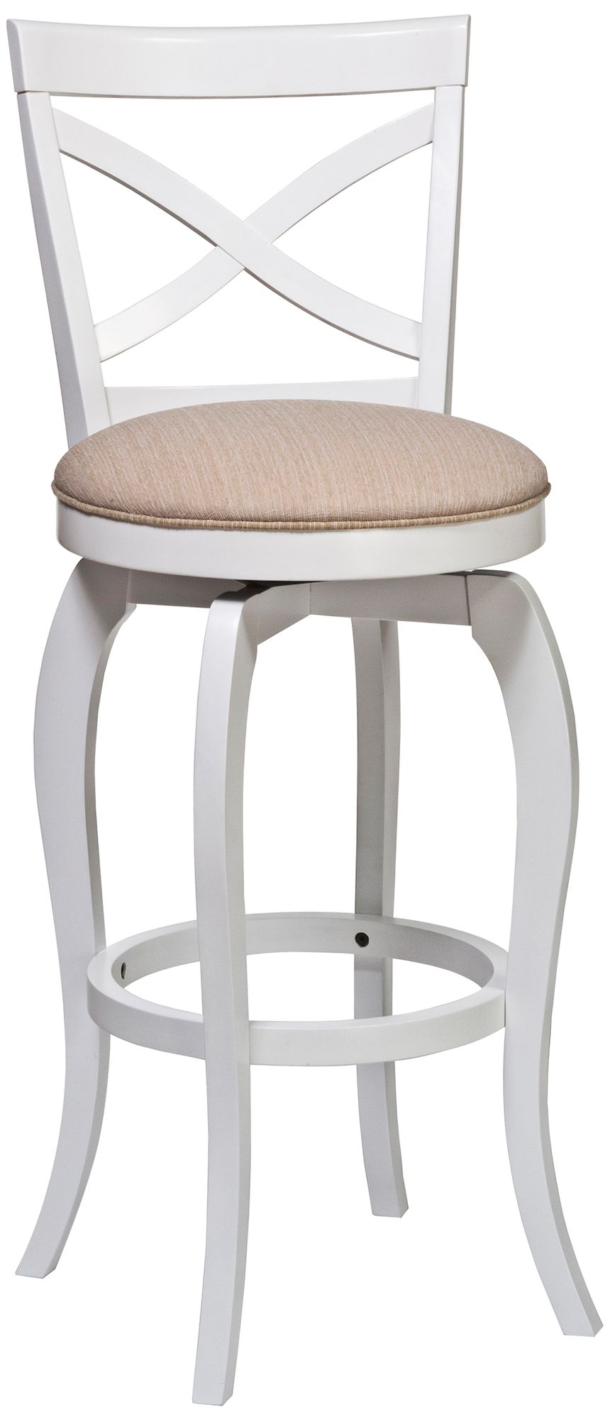 Hillsdale Ellendale 31 1/4" Beige Fabric Swivel Barstool