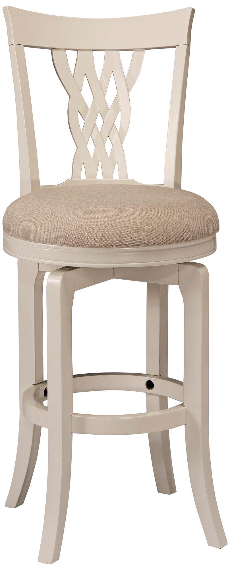 Hillsdale Embassy 26" Off-White Fabric Swivel Counter Stool
