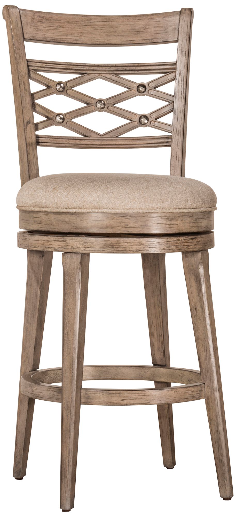 Hillsdale Chesney 26" Gray Fabric Swivel Counter Stool