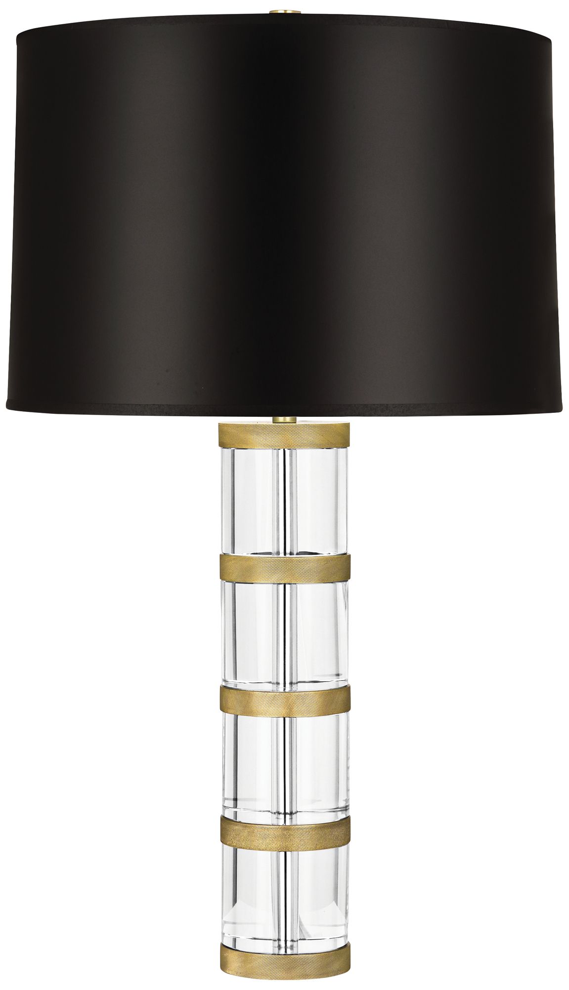 Robert Abbey Wyatt Modern Brass Table Lamp with Black Shade