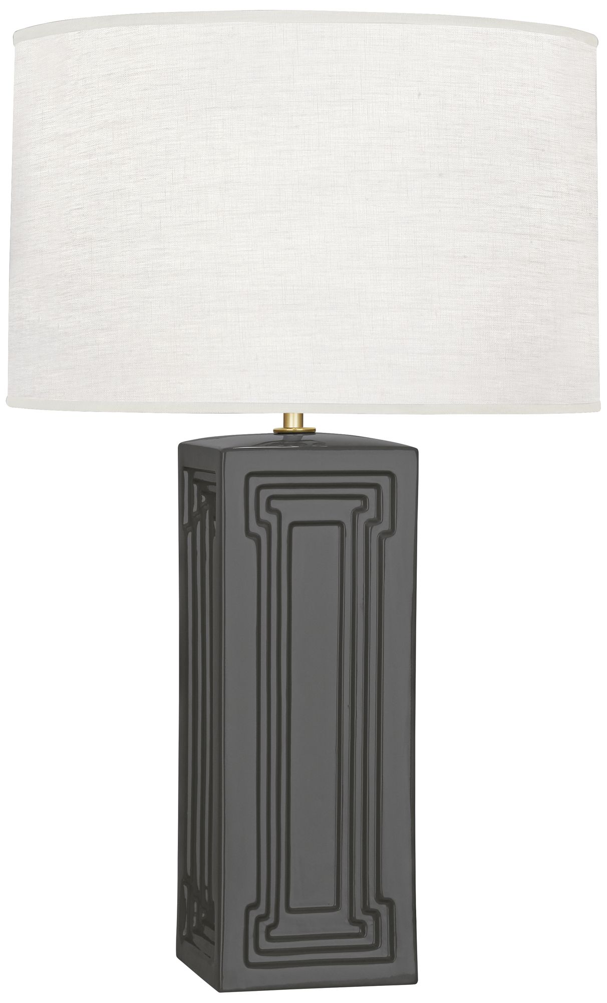 Robert Abbey Nottingham Lamp Black Glaze Ceramic Table