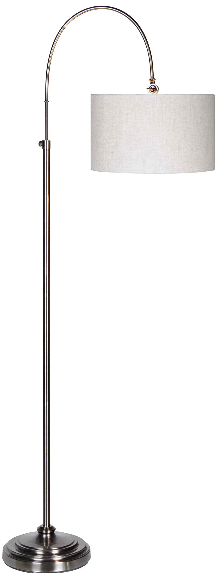 Forty West Porter Plated Pewter Adjustable Arc Floor Lamp 19N78