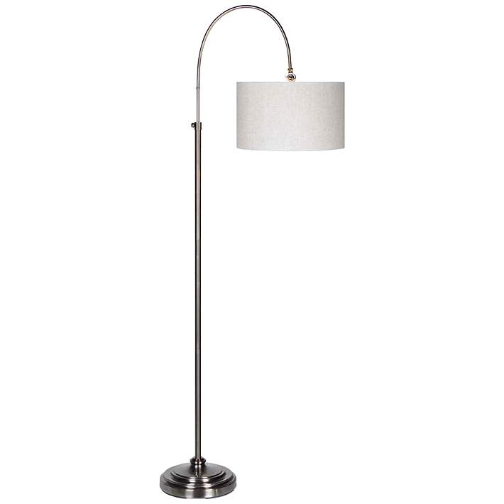 Porter Plated Pewter Adjustable Height, Pewter Floor Lamp