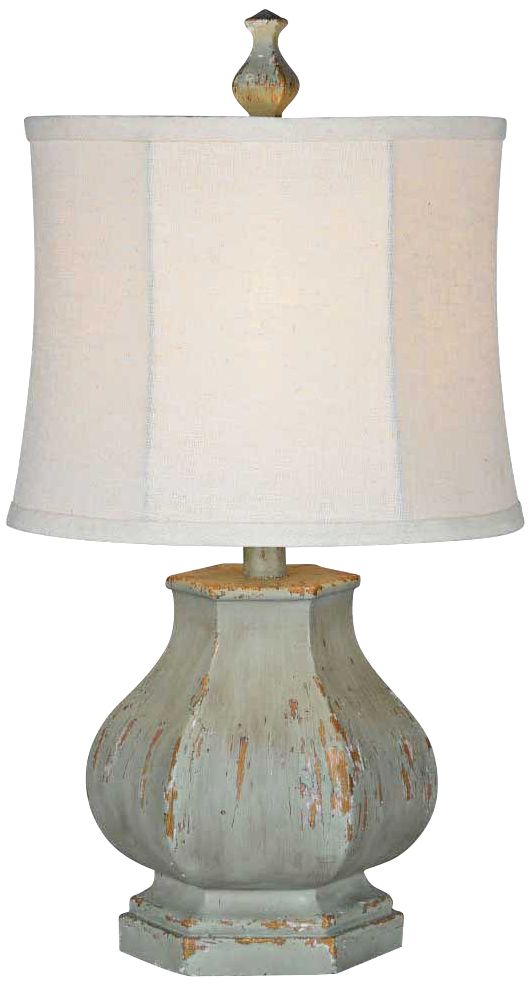 Forty West Fiona Distressed Seafoam Blue Table Lamp 19N87 Lamps Plus