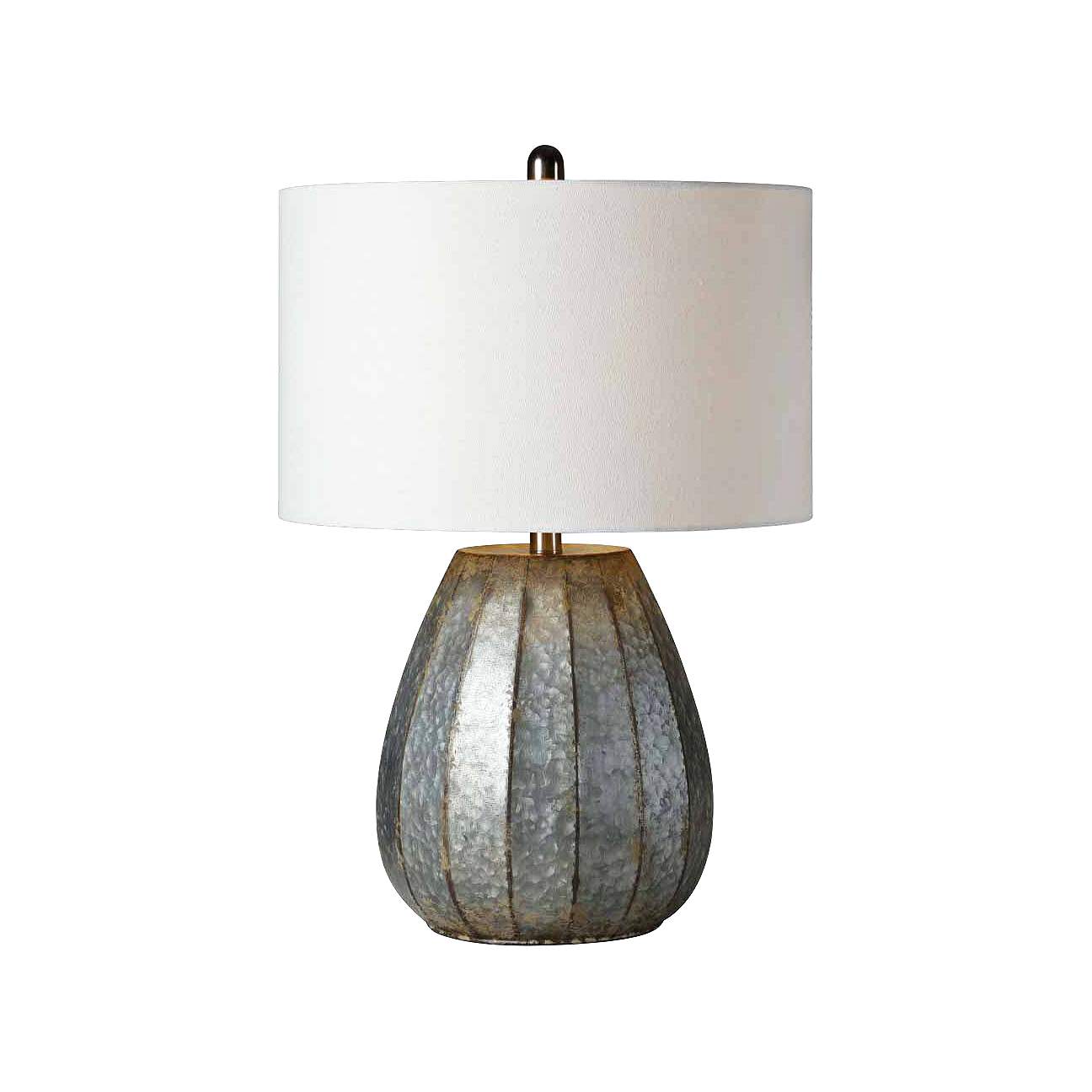 Rhett Galvanized Ribbed Metal Modern Table Lamp - #19P04 | Lamps Plus